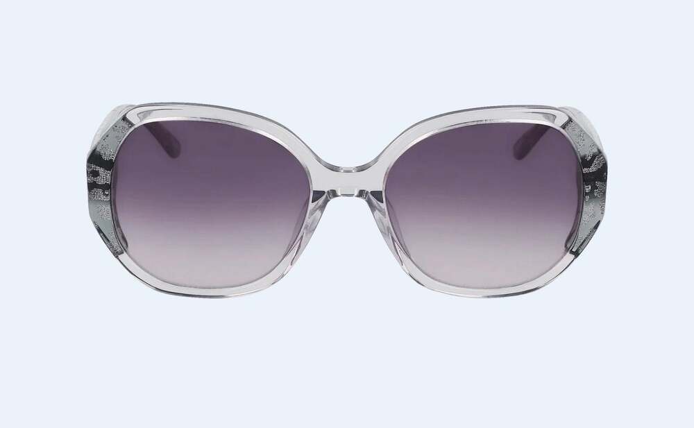 Bebe Oversized Clear Animal Print Butterfly Sunglasses wi/ Case- NWT- MSRP $156